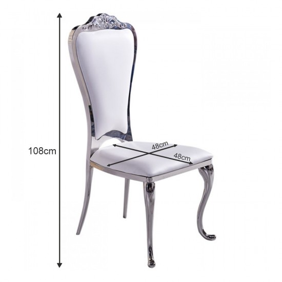 Luxury Chair Mirror Stainless Steel Elegant Style white - 6920008